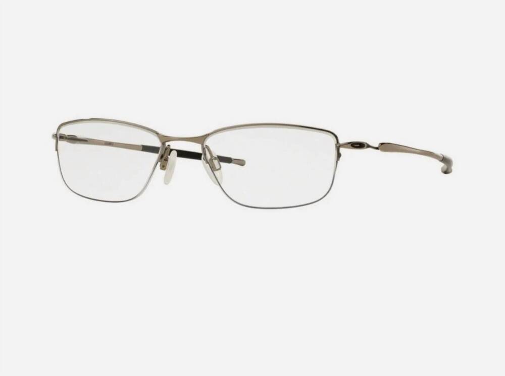 NEW OAKLEY men's lizard eyeglasses in chrome silver